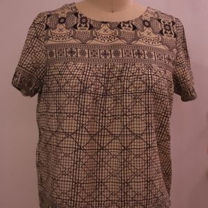 Geometric Print Vintage Woven Top Medium